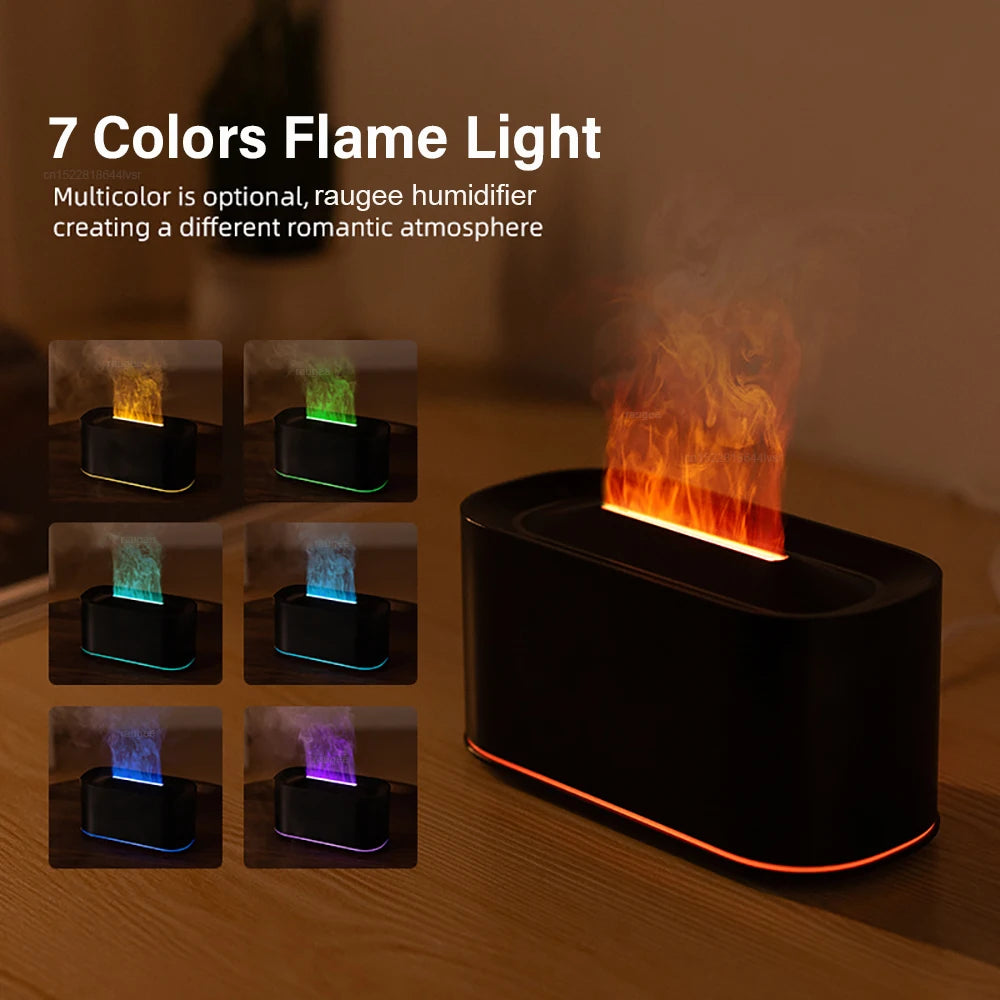 Diffuseur d'Huiles Essentielles Effet Flamme | LED 7 Couleurs