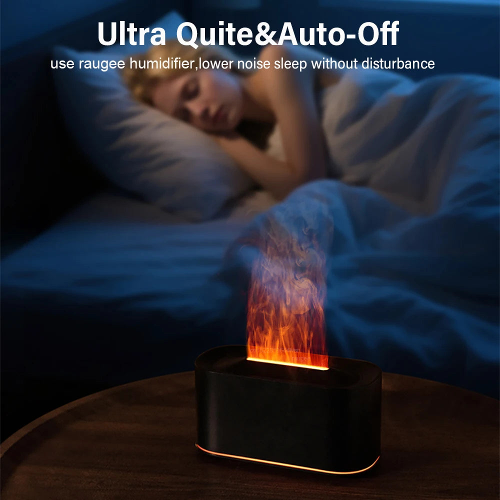 Diffuseur d'Huiles Essentielles Effet Flamme | LED 7 Couleurs